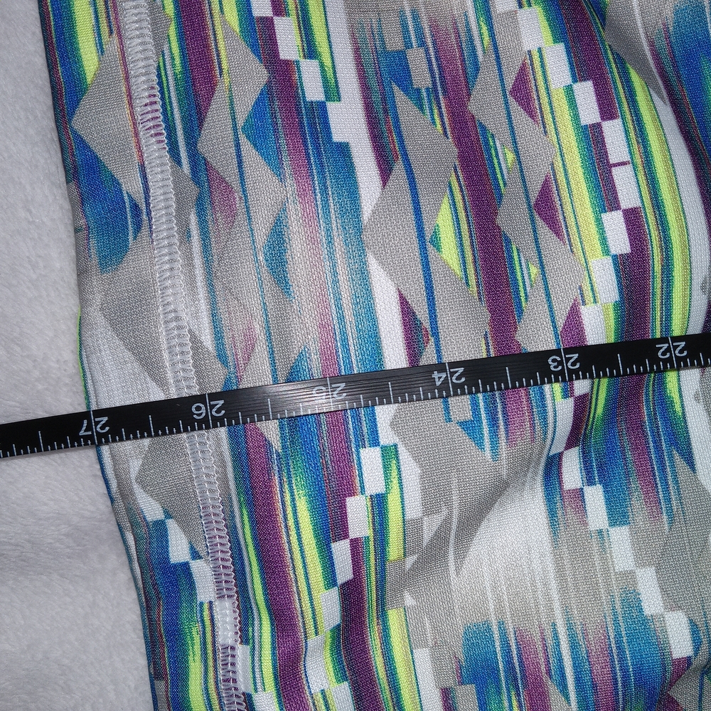 FILA Quarter Zip Pullover Geometric Neon Colors Fleece Lined Womens Size Large - Picture 10 of 15